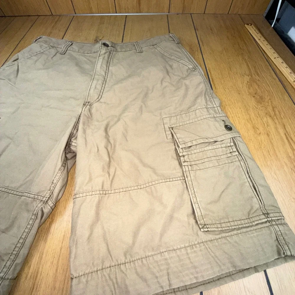 Levis Mens Cargo Shorts Size 42 Extra Long Green Utility Relaxed Fit Cotton